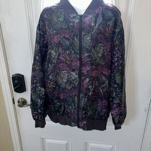 Vintage silk jacket with tiger print Size L